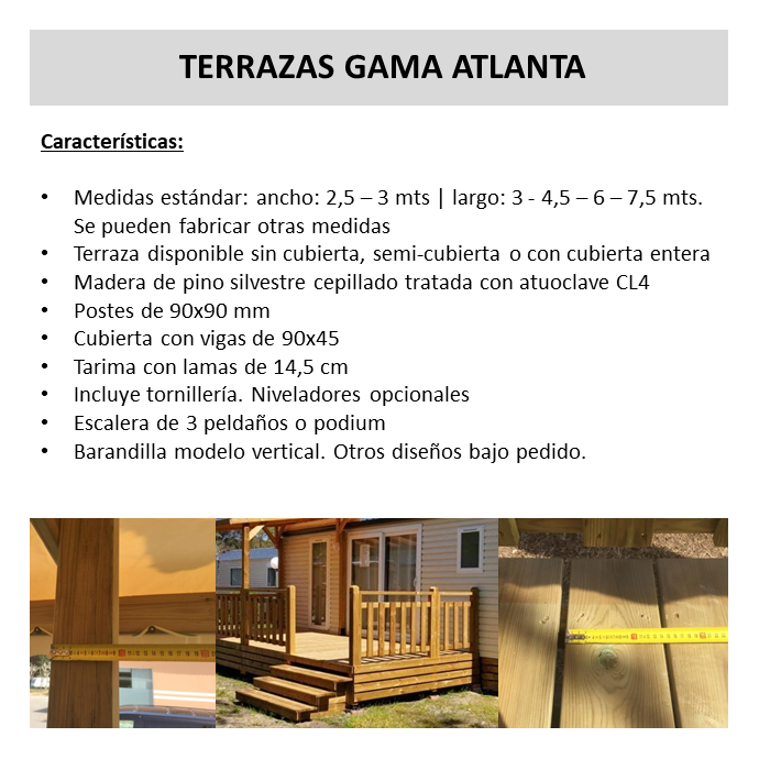 Terraza mobil home en kit con cubierta toldo - MundoMobilHome