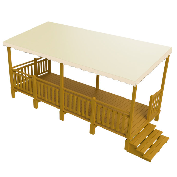Terraza en kit con cubierta mobil home - MundoMobilHome