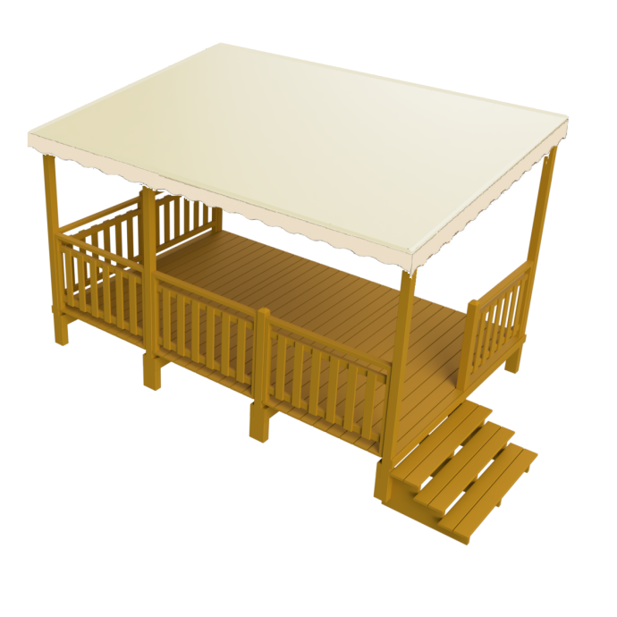 Terraza en kit con cubierta mobil home - MundoMobilHome