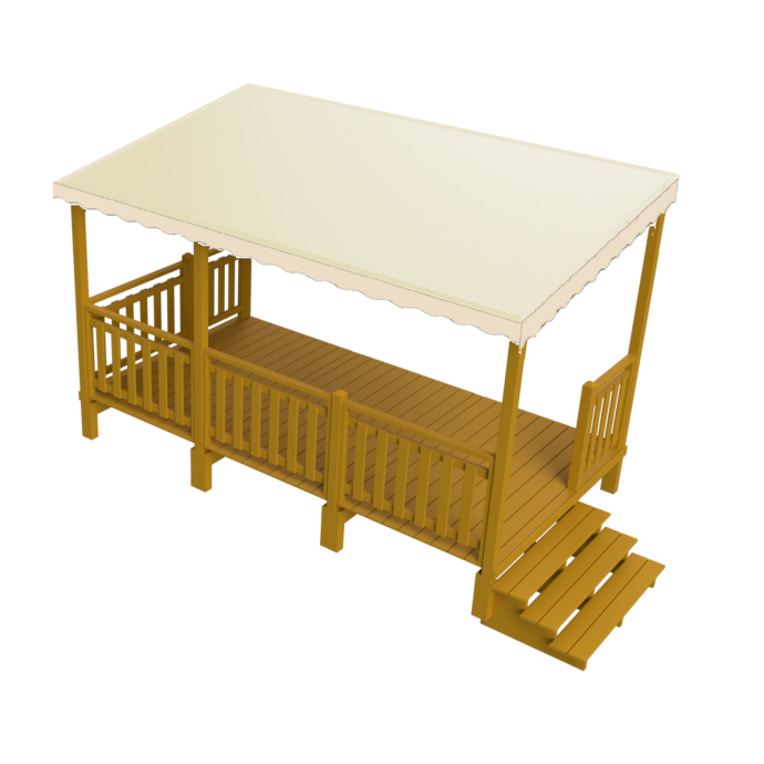 Terraza en kit con cubierta mobil home - MundoMobilHome