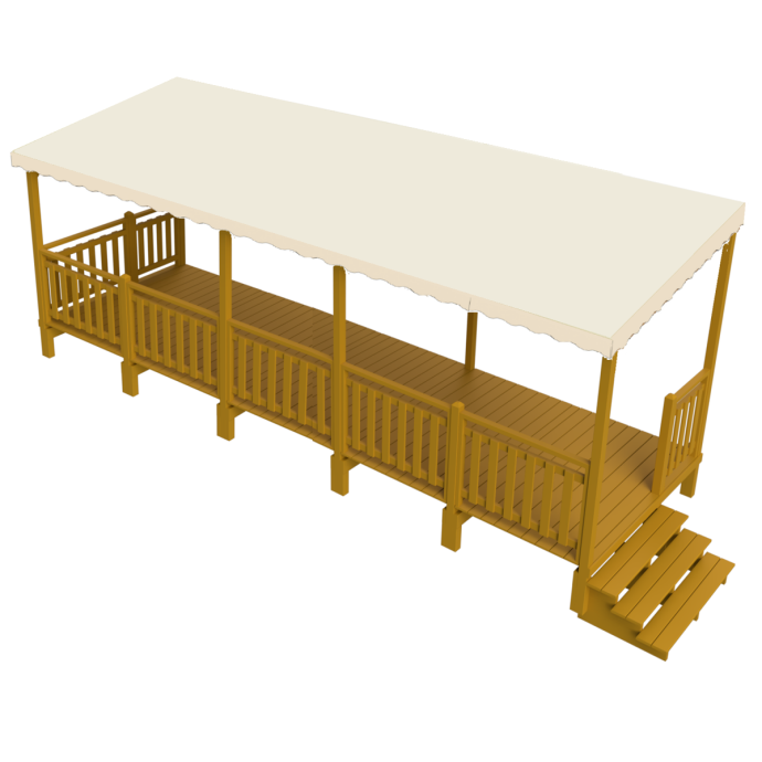 Terraza en kit con cubierta mobil home - MundoMobilHome