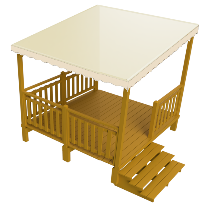 Terraza en kit con cubierta mobil home - MundoMobilHome