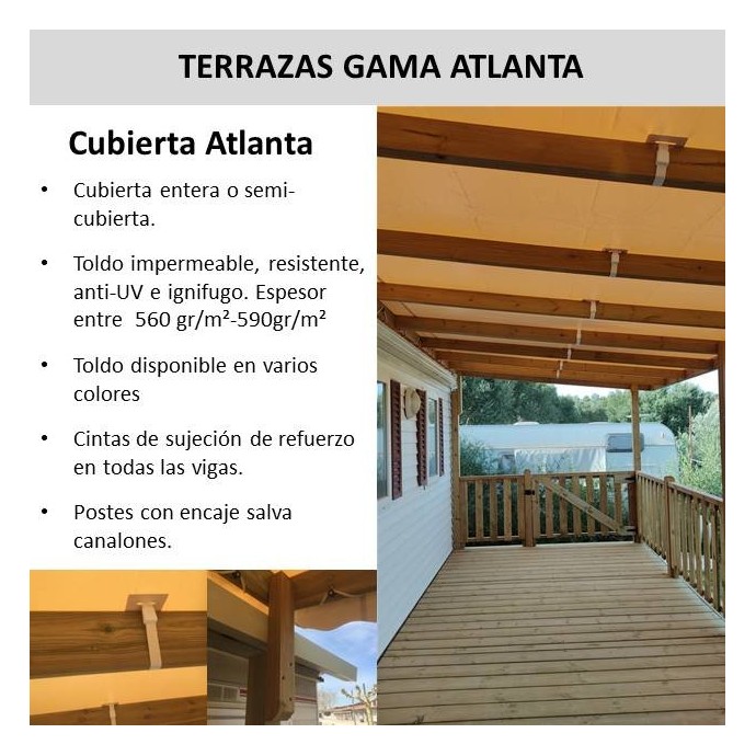 Terraza en kit con cubierta mobil home - MundoMobilHome