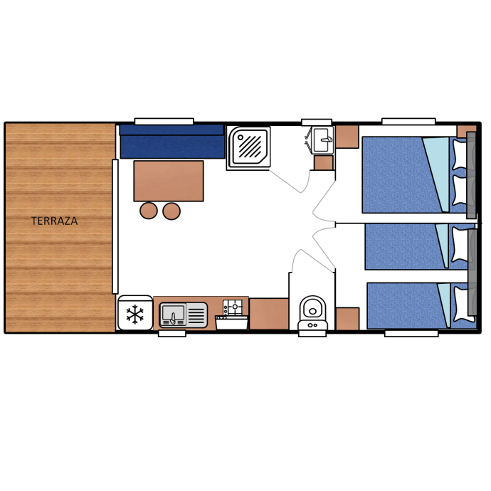 Mobil Home Ocasión Rideau Panama con Terraza- MundoMobilHome