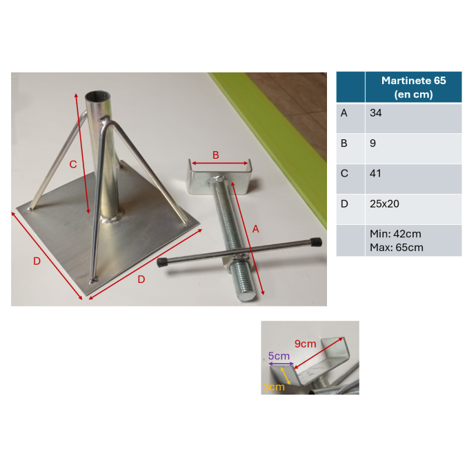Martinete metálico para mobil home - MundoMobilHome